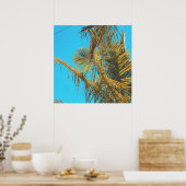 Palm Tree Blätter Turquoise Sky Poster (Küche)