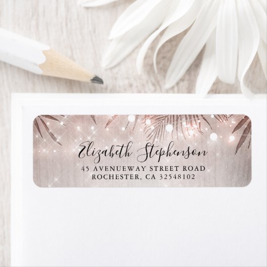 Palm Tree Blätter und String Lights Beach Party (Insitu)