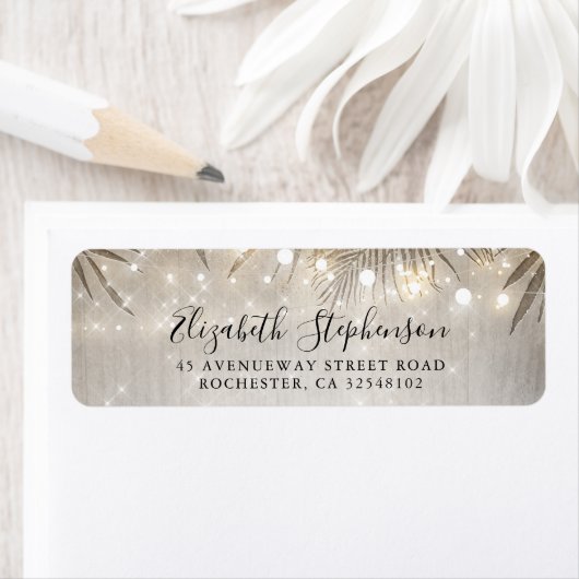 Palm Tree Blätter und String Lights Beach Party (Insitu)