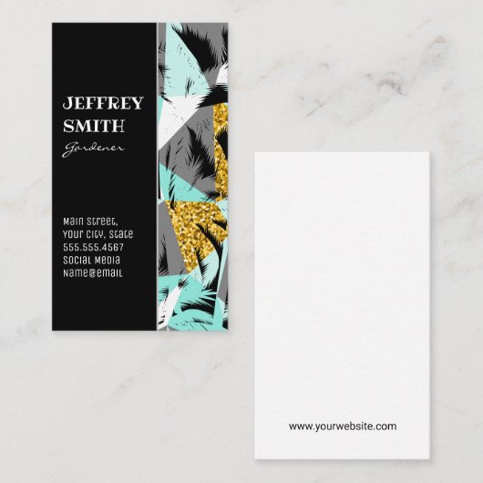 Palm Tree Blätter Visitenkarte (Vorne/Hinten)