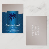Palm Tree Blue Business Cards Visitenkarte (Vorne/Hinten)
