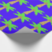 Palm Tree Blue Wrapping Paper Geschenkpapier (Ecke)