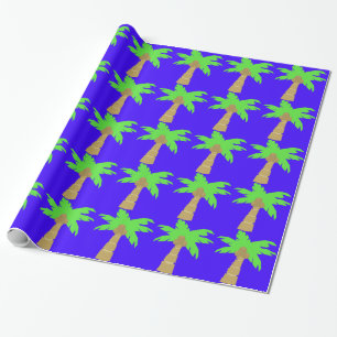 Palm Tree Blue Wrapping Paper Geschenkpapier