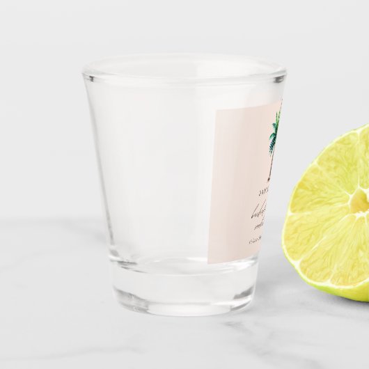 Palm Tree Blush Bachelorette Schnapsglas (Links)