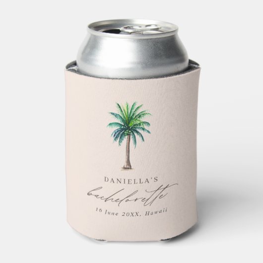 Palm Tree Blush Junggeselinnen-Abschied Dosenkühler (Kanne Vorderseite)
