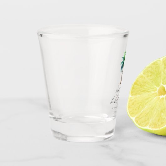 Palm Tree Blush Junggeselinnen-Abschied Schnapsglas (Links)