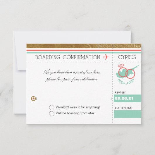 Palm Tree Boarding Pass auf Zypern UAWG Einladung (Vorderseite)