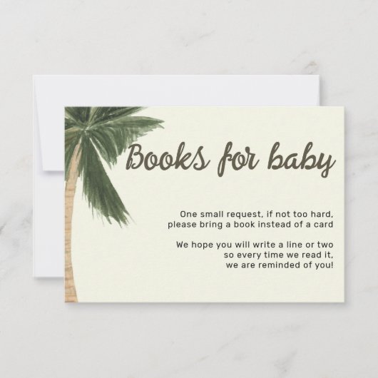 Palm Tree Bohemisch Gender Neutral Books Baby Einladung (Vorderseite)