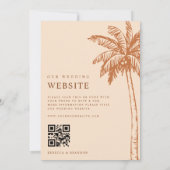Palm Tree Boho Beach Terracotta QR Code Wedding Einladung (Rückseite)