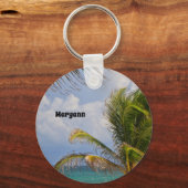 Palm Tree Breeze mit Namen Schlüsselanhänger (Vorderseite)