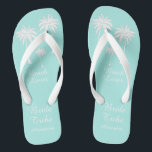 Palm Tree Bride Tribe Blue White Badesandalen<br><div class="desc">Mit diesen phantastischen Beach Lover Bride Blue White Tribe Flip Flops mit hübschen kleinen Palmen erstrahlt der Strand stilvoll! Raum,  um sich mit den Namen Ihrer Brautjungfrau anzupassen! Mischen Sie Ihre Lieblings-Strandprodukte von Up On the Mountain!</div>
