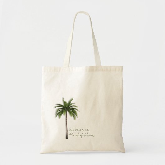 Palm Tree Bridesmaid Brautparty Minimalistisch Tragetasche (Vorne)