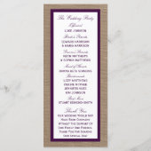 Palm Tree Burlap Beach Wedding | Wählen Sie Ihre F Programm (Rückseite)