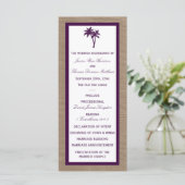 Palm Tree Burlap Beach Wedding | Wählen Sie Ihre F Programm (Stehend Vorderseite)