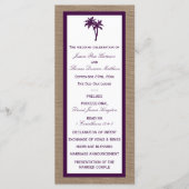 Palm Tree Burlap Beach Wedding | Wählen Sie Ihre F Programm (Vorderseite)
