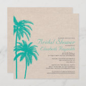 Palm Tree Burlap Bridal Dusche Einladungen (Vorne/Hinten)