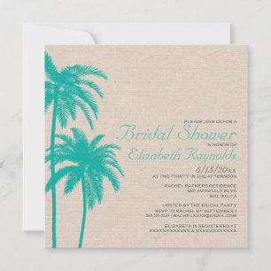 Palm Tree Burlap Bridal Dusche Einladungen