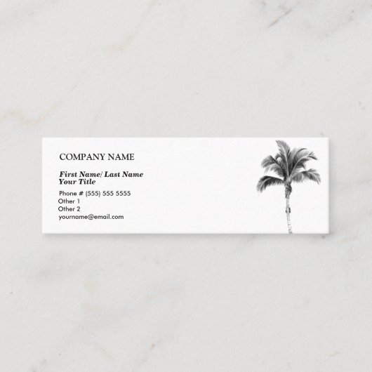 Palm Tree Business Card Mini Visitenkarte (Vorderseite)