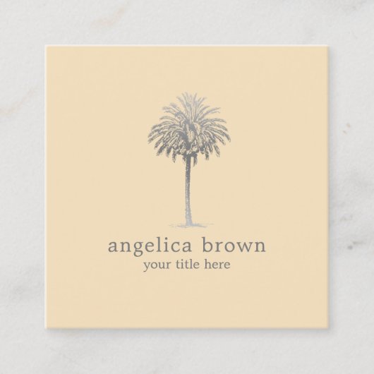 Palm Tree Business Card Quadratische Visitenkarte (Vorderseite)