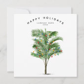 Palm Tree Business Logo Holiday Christmas Card (Vorderseite)