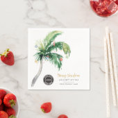 Palm Tree Business Logo Weihnachtsbüro Party Serviette (Beispiel)