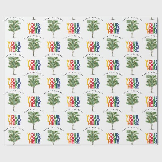 Palm Tree Business Logo Weihnachtskarte Geschenkpapier (Flach)