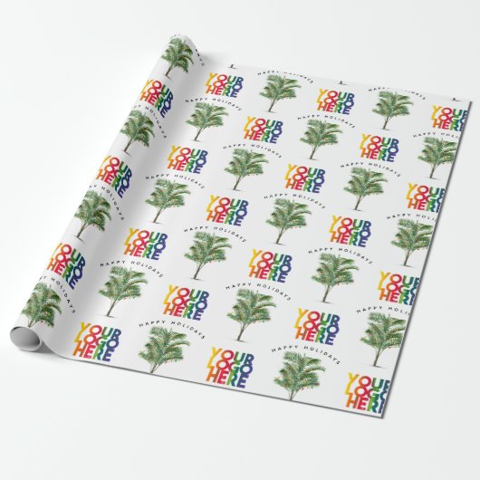 Palm Tree Business Logo Weihnachtskarte Geschenkpapier (Ungerollt)