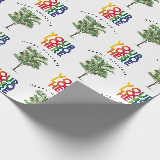 Palm Tree Business Logo Weihnachtskarte Geschenkpapier (Ecke)