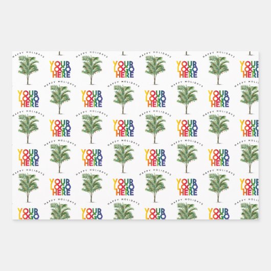 Palm Tree Business Logo Weihnachtskarte Geschenkpapier Set (Vorderseite 2)