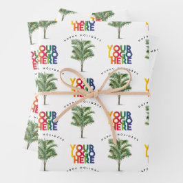 Palm Tree Business Logo Weihnachtskarte Geschenkpapier Set