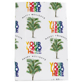 Palm Tree Business Logo Weihnachtskarte Mittlere Geschenktüte (Vorderseite)