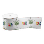 Palm Tree Business Logo Weihnachtskarte Satinband (Spule)