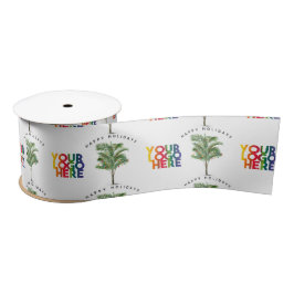 Palm Tree Business Logo Weihnachtskarte Satinband