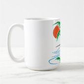 Palm Tree by the River | Tropical Sunset Art Kaffeetasse (Links)