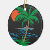 Palm Tree by the River | Tropical Sunset Art Keramik Ornament (Links)