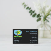Palm Tree Cartoon Business Card Visitenkarte (Stehend Vorderseite)
