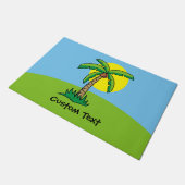 Palm Tree Cartoon Doormat Fußmatte (Schrägansicht)