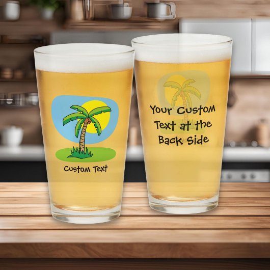Palm Tree Cartoon Glass Glas