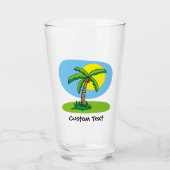 Palm Tree Cartoon Glass Glas (Vorderseite)