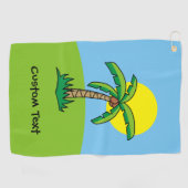Palm Tree Cartoon Golfhandtuch (Horizontal)