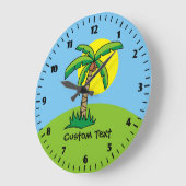 Palm Tree Cartoon Große Uhr (Winkel)