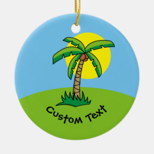 Palm Tree Cartoon Keramik Ornament