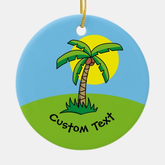 Palm Tree Cartoon Keramik Ornament (Vorne)