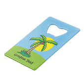 Palm Tree Cartoon Kreditkarte Flaschenöffner (Vorderseite Schrägansicht)