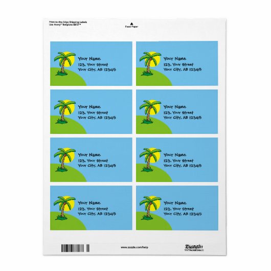 Palm Tree Cartoon Label (Vorne)