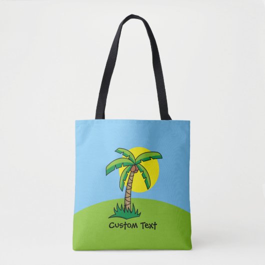 Palm Tree Cartoon Muster Tote Bag Tasche (Vorderseite)