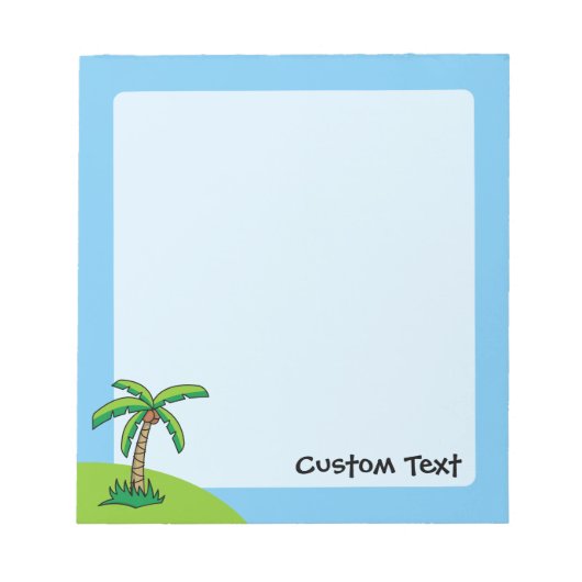 Palm Tree Cartoon Notepad Notizblock (Vorderseite)