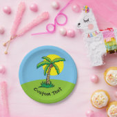 Palm Tree Cartoon Papierplatte Pappteller (Party)