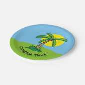 Palm Tree Cartoon Papierplatte Pappteller (Schrägansicht)