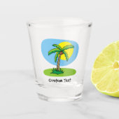 Palm Tree Cartoon Shot Glass Schnapsglas (Vorderseite)